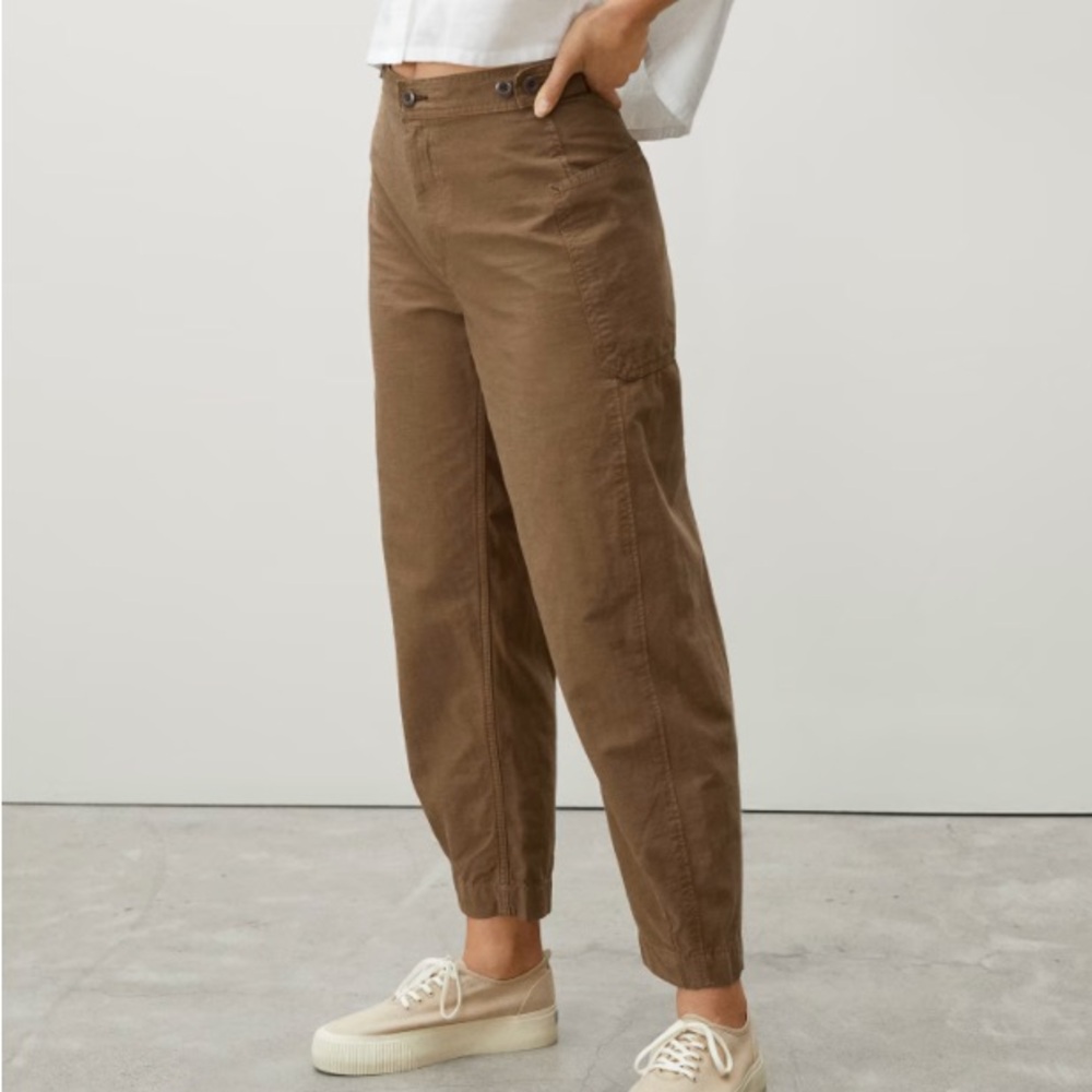 Everlane The Fatigue Barrel Pant in Walnut Brown